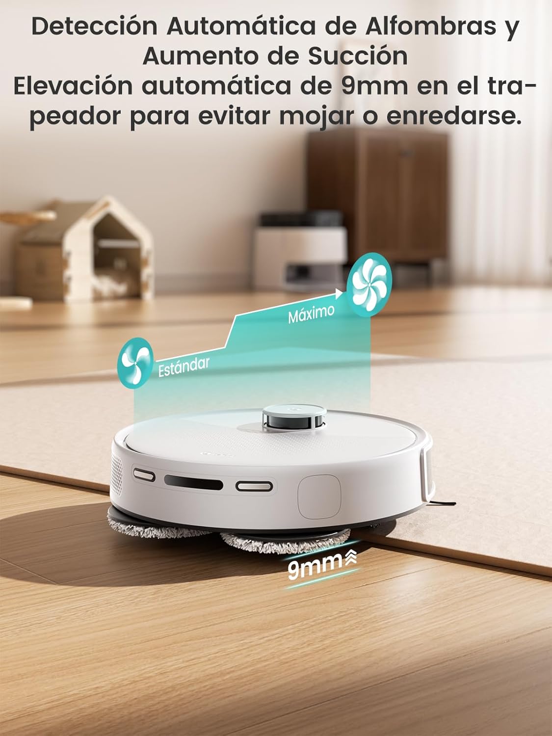 Lefant M3 Robot Aspirador y Friegasuelos con Base de Autovaciado, Navegación Láser dToF, Mapeo Inteligente, Evitación Obstáculos PSD 190°, 12000Pa, Autonomía 220mins, WiFi/Alexa/APP/i Watch, 2,4G & 5G