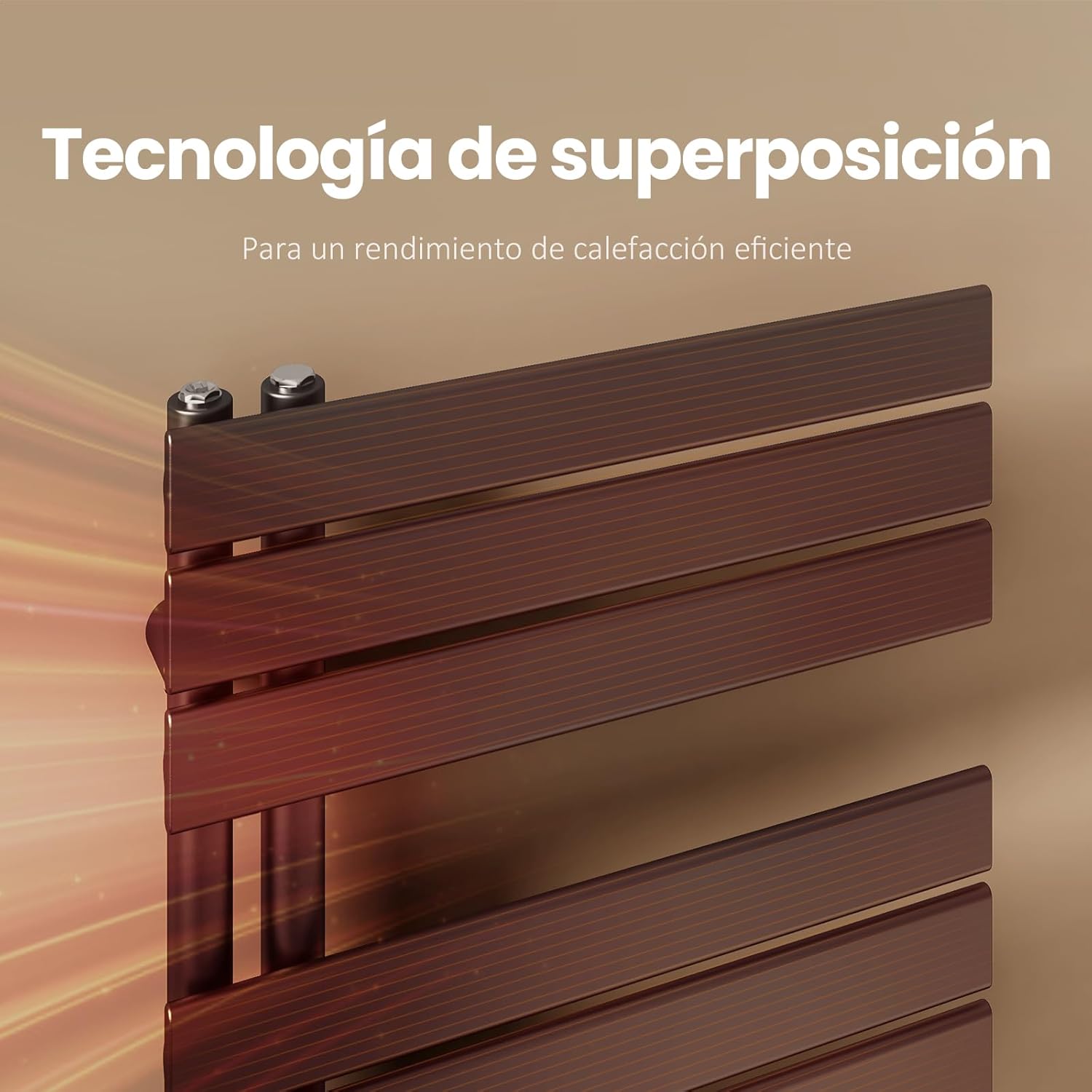EMKE Toallero de Agua Caliente, 1599x400 mm, Radiador de Baño de Pared, Color Negro, 684W, Toallero Baño, Instalación Fácil, Diseño Moderno