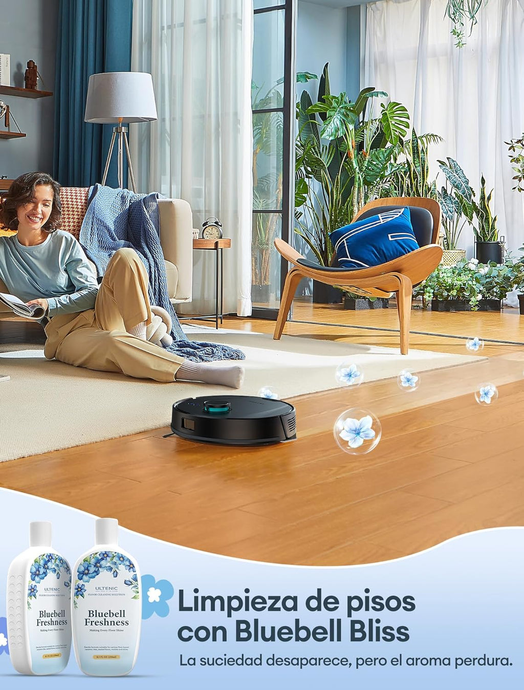 Ultenic T20 Pro Robot Aspirador Autovaciado, Evitación Mejorada, Sistema Dual Láser (Frontal + LDS) Evita Cables, Bajos, 8000Pa, 200m², Control por Voz y App, Alexa, Google Home