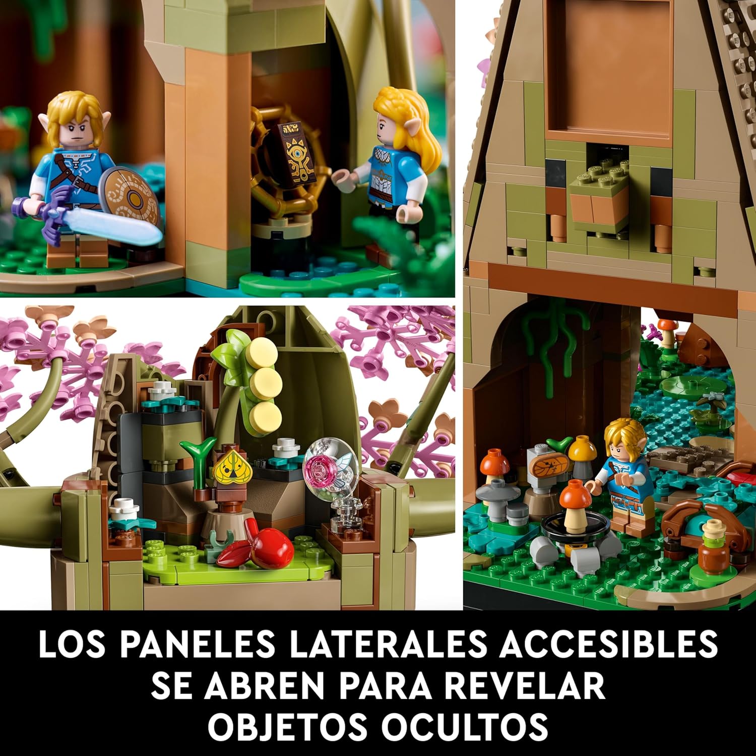 The Legend of Zelda Gran Árbol Deku “2 en 1”, Kit de Maquetas para Adultos con Zelda y 3 Minifiguras de Link, Regalo para Fans de los Videojuegos Ocarina of Time y Breath of The Wild 77092