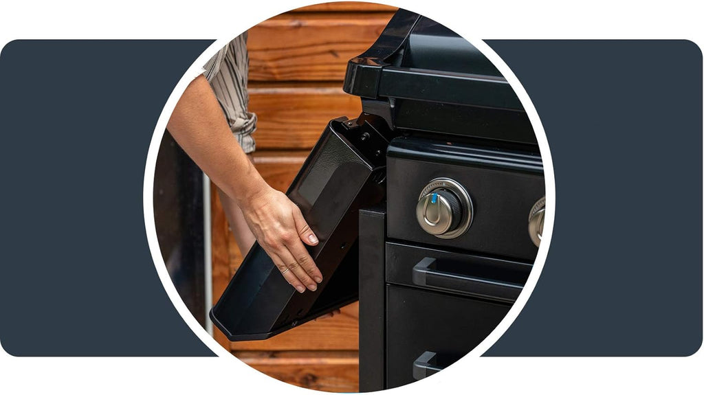 Campingaz Barbacoa de gas Serie 4 Premium S, parrilla de gas con 4 quemadores de acero inoxidable de 13,6 kW, 1 quemador lateral, tapa, termómetro, InstaClean Aqua, sistema modular culinario, cocina