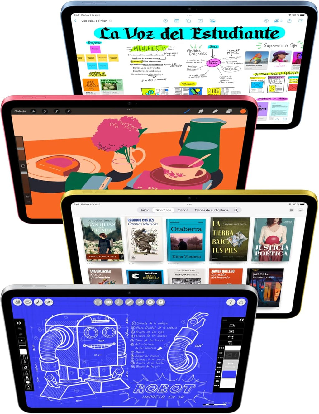 iPad de 11 Pulgadas: Chip A16, Modelo de 11 Pulgadas, Pantalla Liquid Retina, 128 GB, Wi Fi 6, cámaras Frontal y Trasera de 12 Mpx, Touch ID, autonomía para un día Entero – Plata
