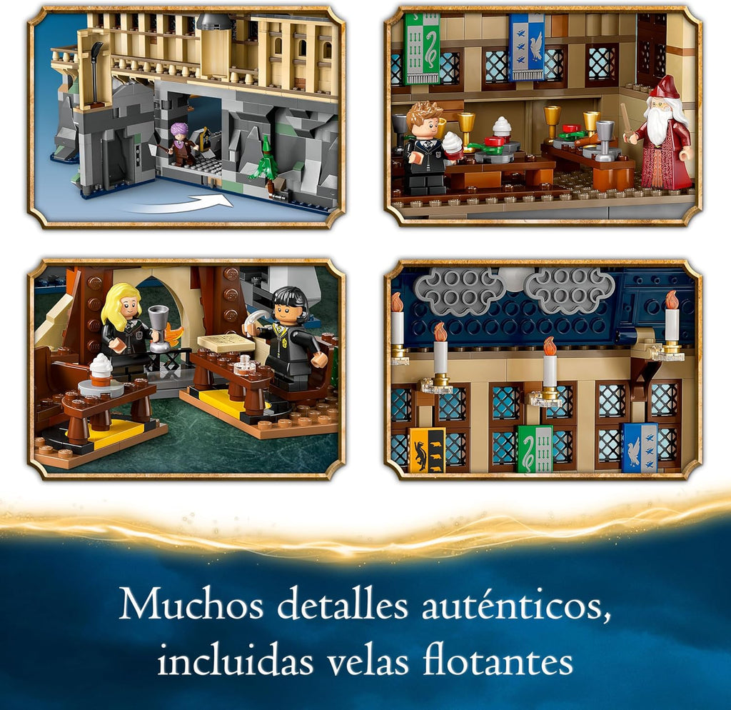 Harry Potter Castillo de Hogwarts: Gran Comedor de la Escuela de Magos de Juguete, 11 Minifiguras Incluidas Hermione Granger y Ron Weasley, Regalo para Niños y Niñas de 10 Años o Mas 76435