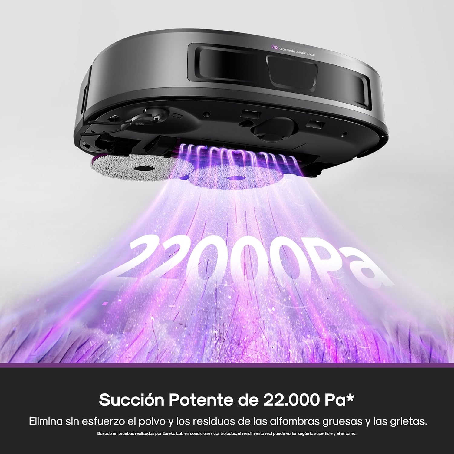 Eureka J15 EVO Ultra Robot Aspirador y Fregasuelos 22KPa con Base Multifuncional, Autovaciado & Autolimpieza, Cepillo Antienredo, Secado Aire Caliente Mopas, Limpieza de Alfombras Versátil