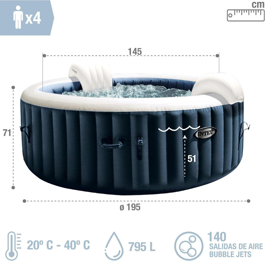 Intex SPA Hinchable 4 Personas Bubble Massage Navy (55084)