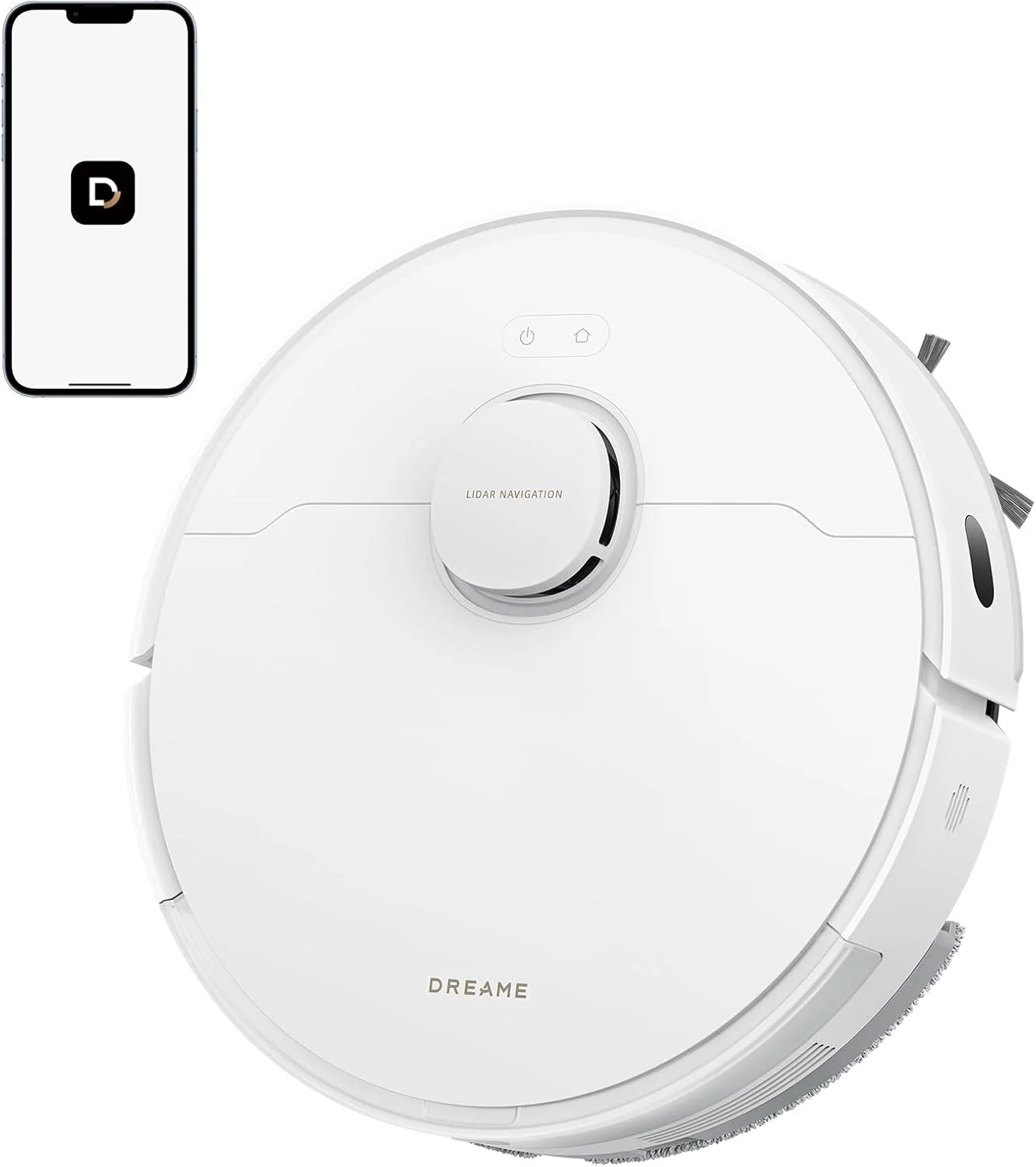 DREAME D20 Pro Plus 2-in-1 Robot Vacuum Cleaner and Scrubbing, 13,000 Pa, Double Brush for Pet Hair, Corner Cleaning, Emptying, LDS Navigation, Laser Dodging, Hard Floors/Carpets, 5200mAh