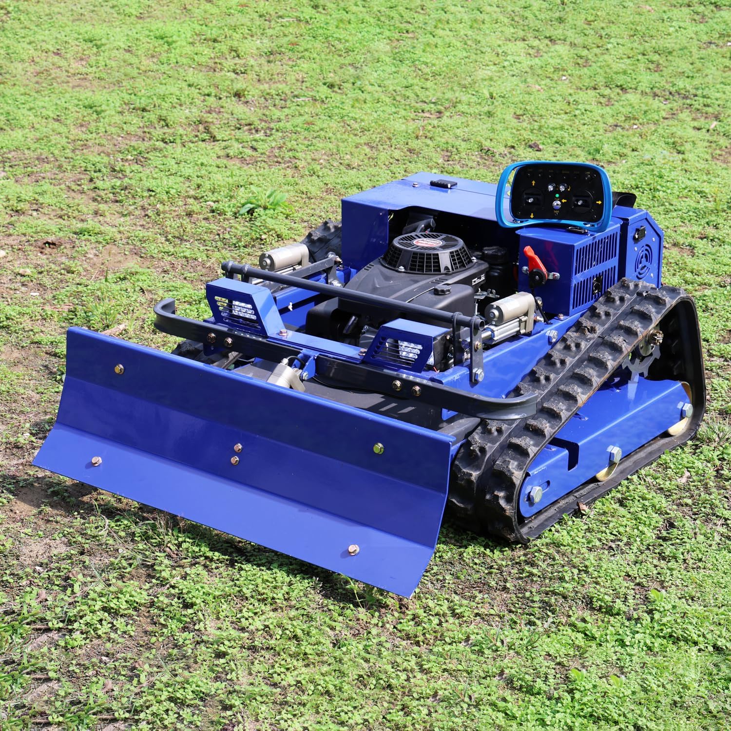 Robot Cortacesped,Cortadora de césped con Control Remoto sobre orugas – Equipado con una Cuchilla de Nieve – 4 x 4 híbrido Aceite-Electricidad – para Terreno accidentado y desmacheado