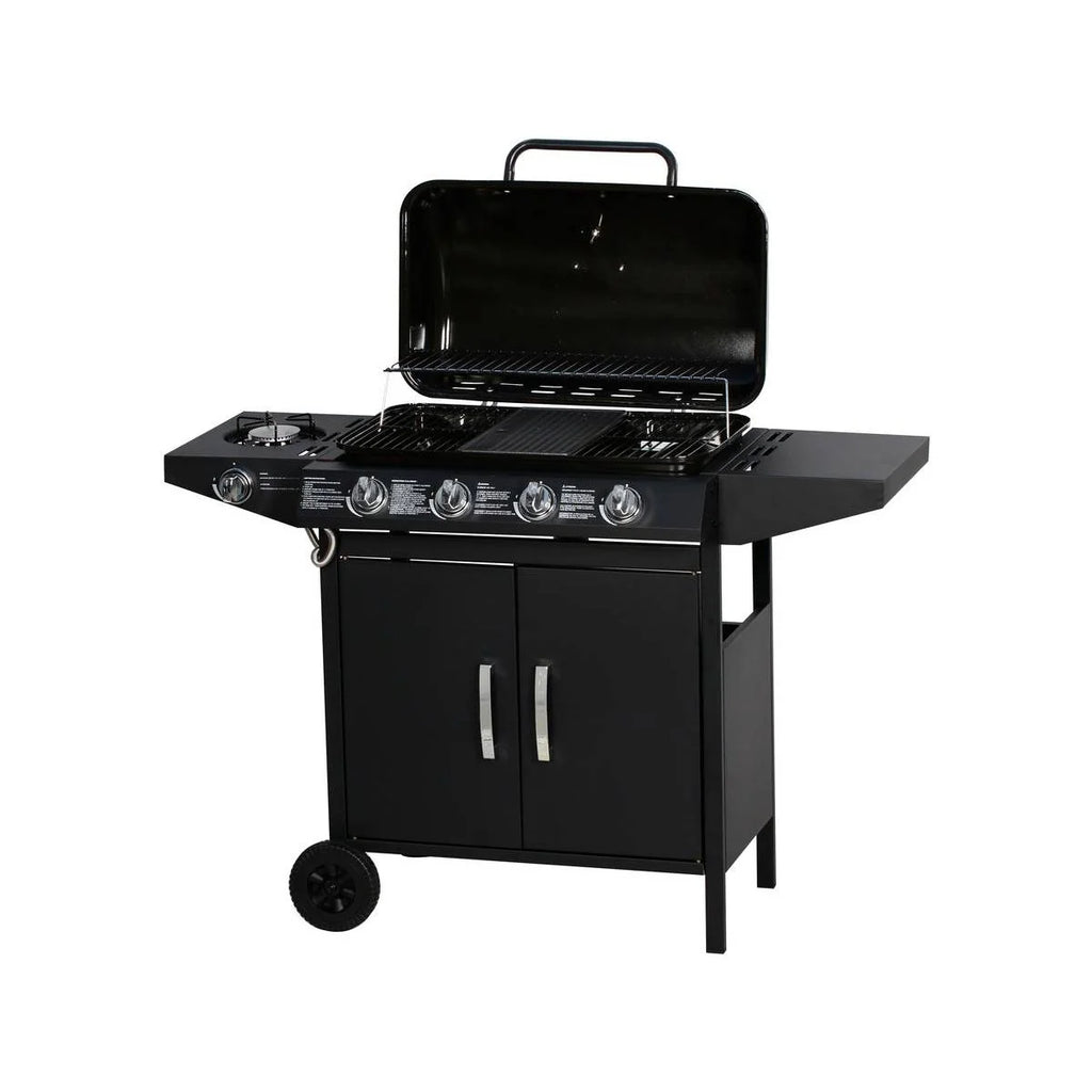 Barbacoa A Gas "festa 5" - 5 Quemadores (1 Lateral) - 12.9 Kw - Negro