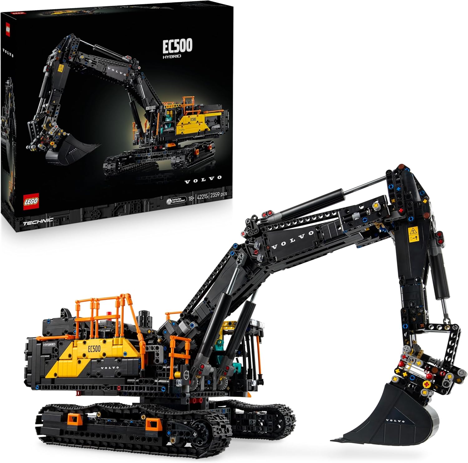 Technic Excavadora Volvo EC500 Hybrid - Kit de Maquetas para Adultos de Vehículo de Obra Motorizado con Brazo Móvil, Orugas, Martillo y Pala - Idea de Regalo para Hombres 42215
