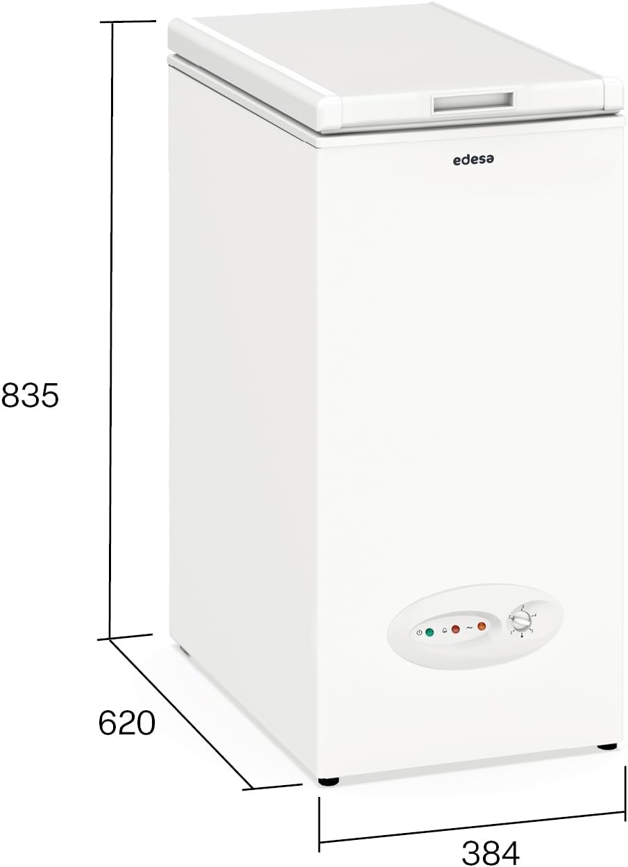 Edesa Congelador Horizontal EZH-0611, Altura 0.84 m, Termostato Ajustable, Fácil Limpieza, Alarma Integrada, Bajo Nivel Sonoro, Gran Capacidad 59 l, Potencia 60W, Color Blanco