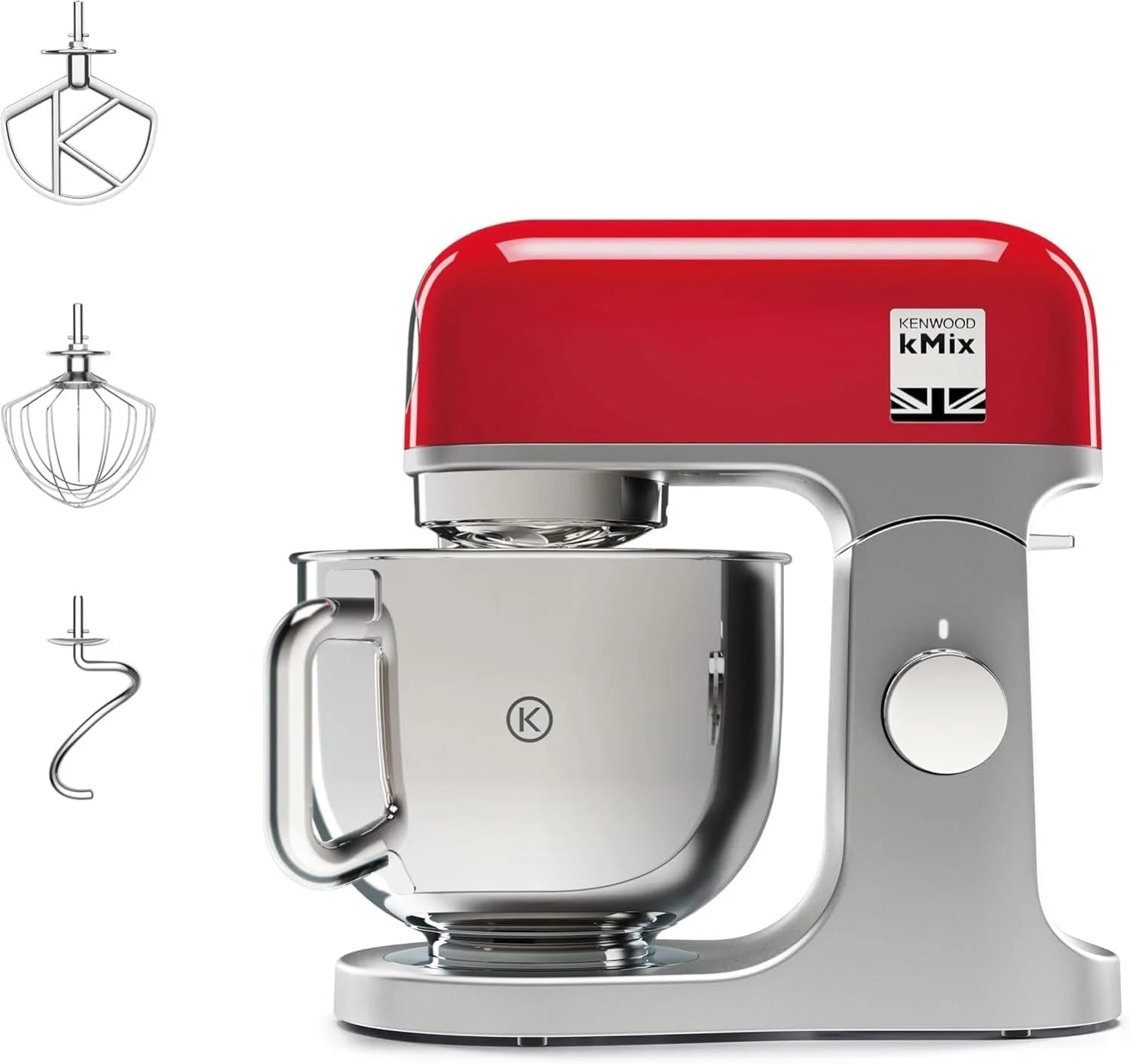 Kenwood kMix KMX750AB – Multifunction Kitchen Processor, 1000 W, 5 L Metal Bowl with Handle, Dough Hook, Rods, Mixing K, Stainless Steel, 6 Speed, Black