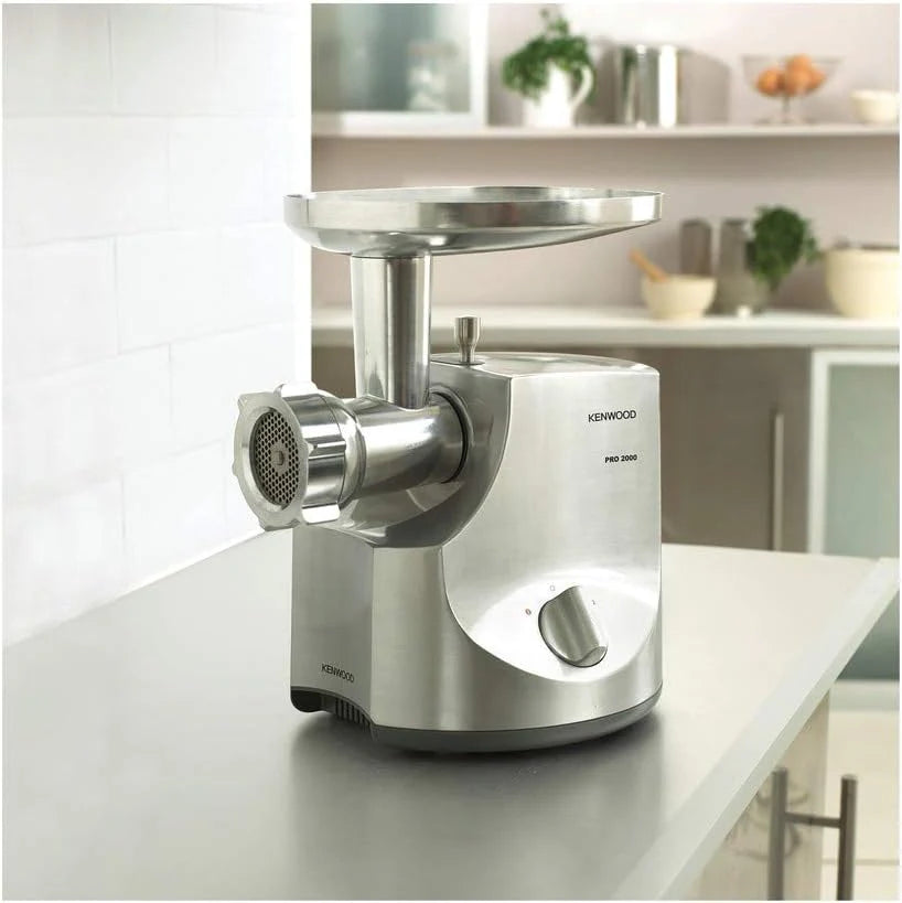 Kenwood Pro Food Mincer Electric Meat Mincer, 3 Discs Stainless Steel, 2 Speed, MG700, Power 2000W, Silver