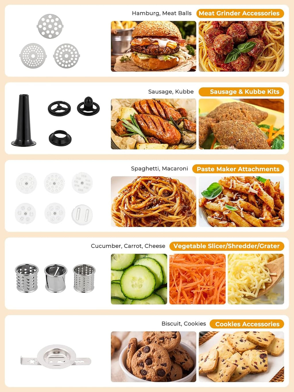 Batidora de pie de 8 l - Batidora eléctrica de cocina con pantalla LED, 6 velocidades, cabezal inclinable, recipiente de acero inoxidable, incluye picadora de carne, gancho para masa, batido