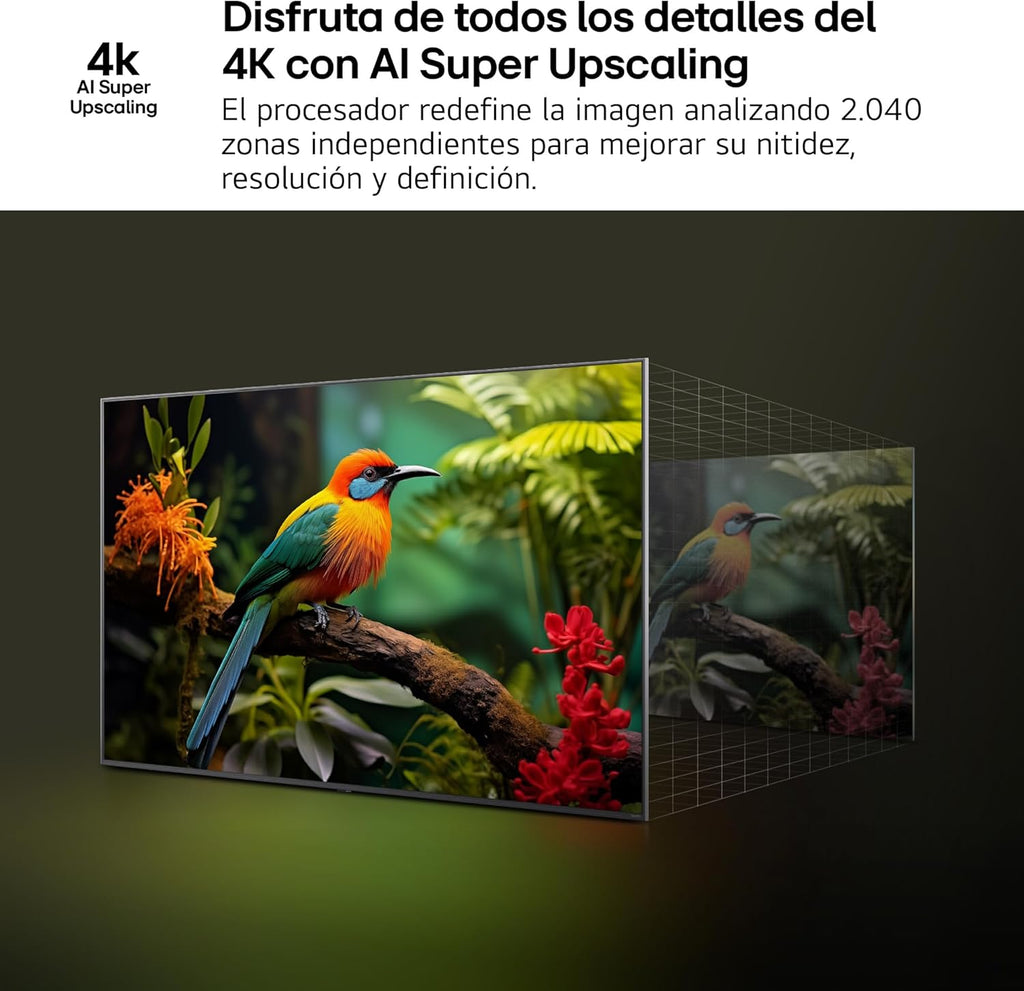 43NANO80A6B - TV 43", 4K NanoCell, Smart TV, LED IA, WebOS 25, Procesador Potente e Inteligente, Super Upscaling, Dolby Digital Plus, Alexa/Google Assistant, Negro