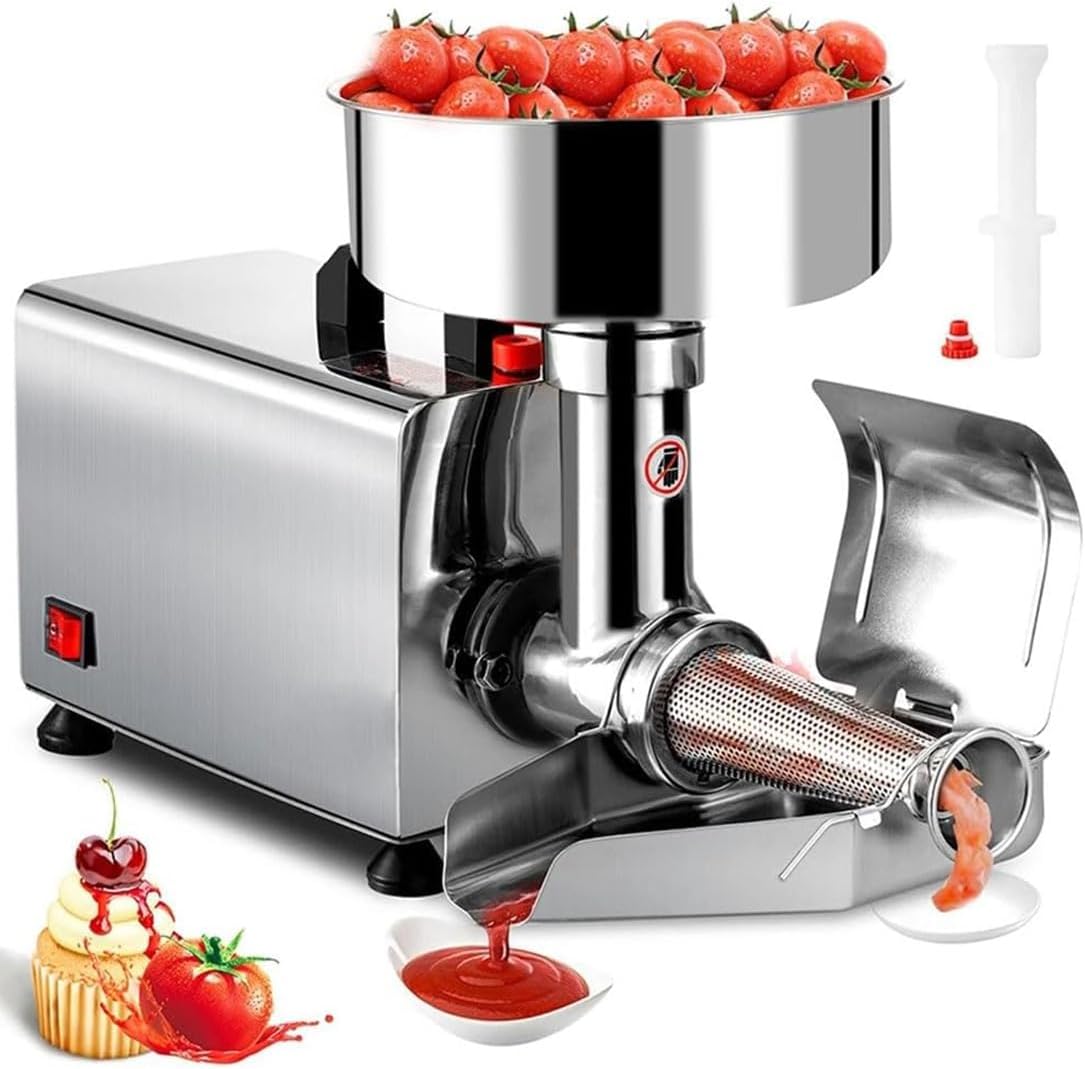 Fresadora de tomate comercial, alimentos de acero inoxidable de 450 W, máquina for hacer salsa prensada, máquina exprimidora de salsa de tomate for salsa de fresa y arándano