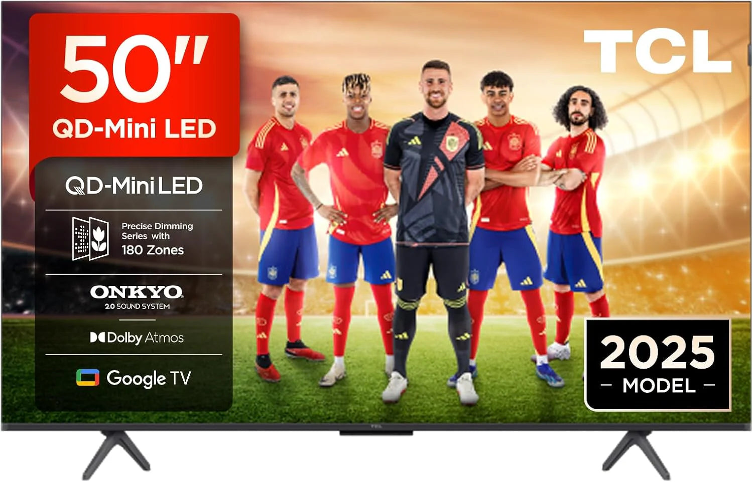 TCL 98Q6C TV 98 Inch QD-Mini LED 4K Smart TV, 1000 nits, 144Hz Motion Clarity Pro, Onkyo 2.1, Game Master, FreeSync, Google TV, Dolby Vision IQ and Atmos