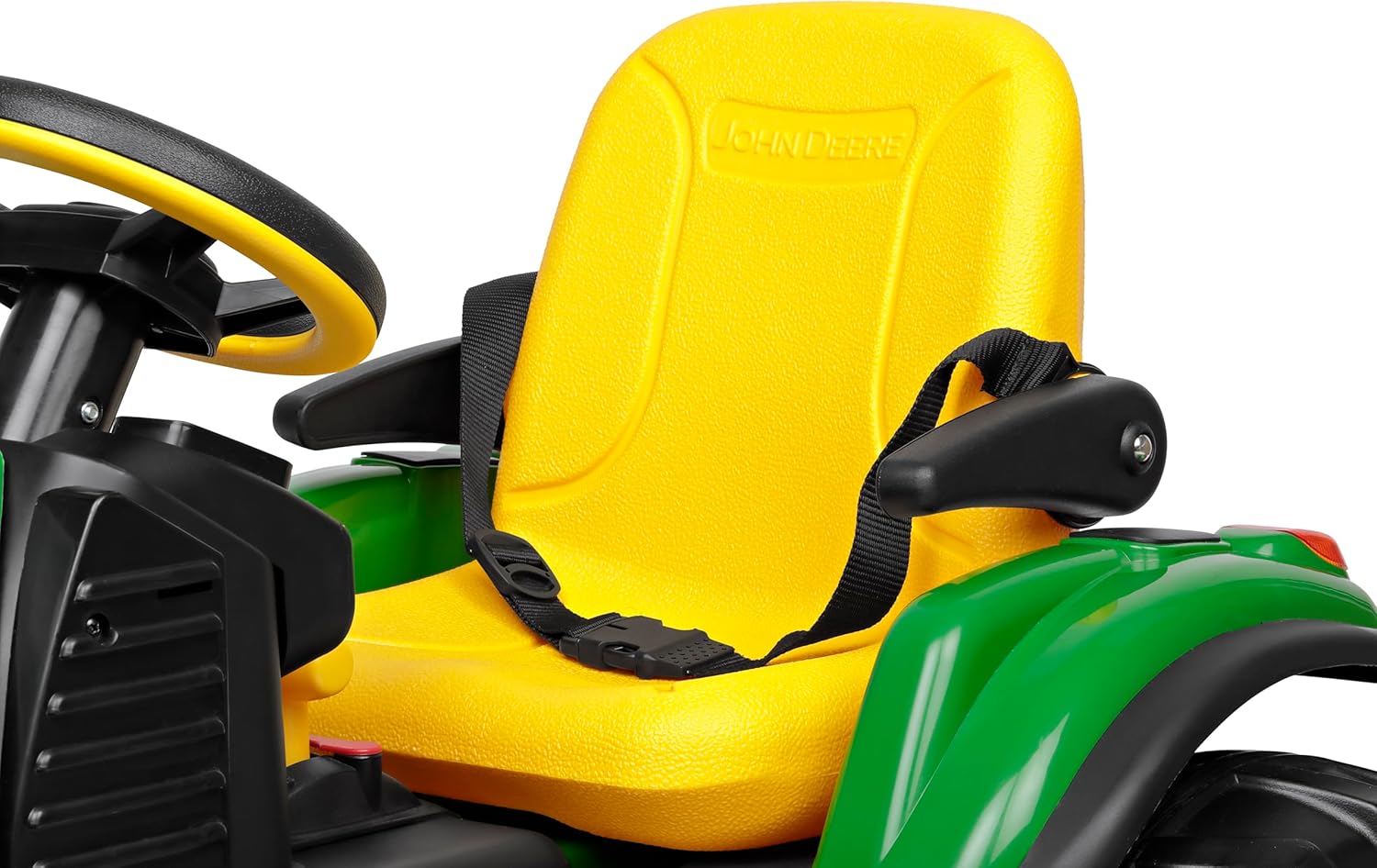 Peg Perego John Deere RC Tractor - Tractor eléctrico corredizo y teledirigido para niños, 12 V, con remolque, mando a distancia, 2 ruedas motrices, radio FM, 1 año