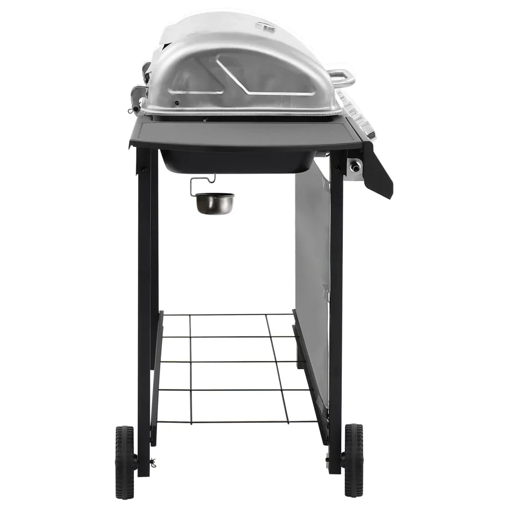 2026 Barbacoa de gas con 6 fogones negro y plateado V0288