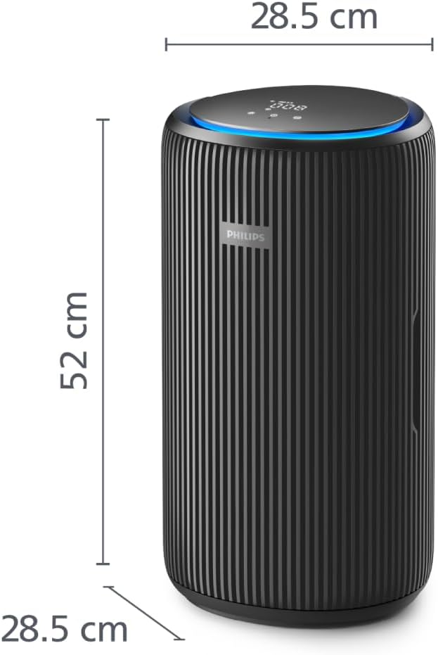 Purificador de aire Serie 4200, HEPA NanoProtect + doble filtro de carbón activo, CADR 600m³/h para 156m², ultra silencioso, inteligente y de bajo consumo (AC4221/11)