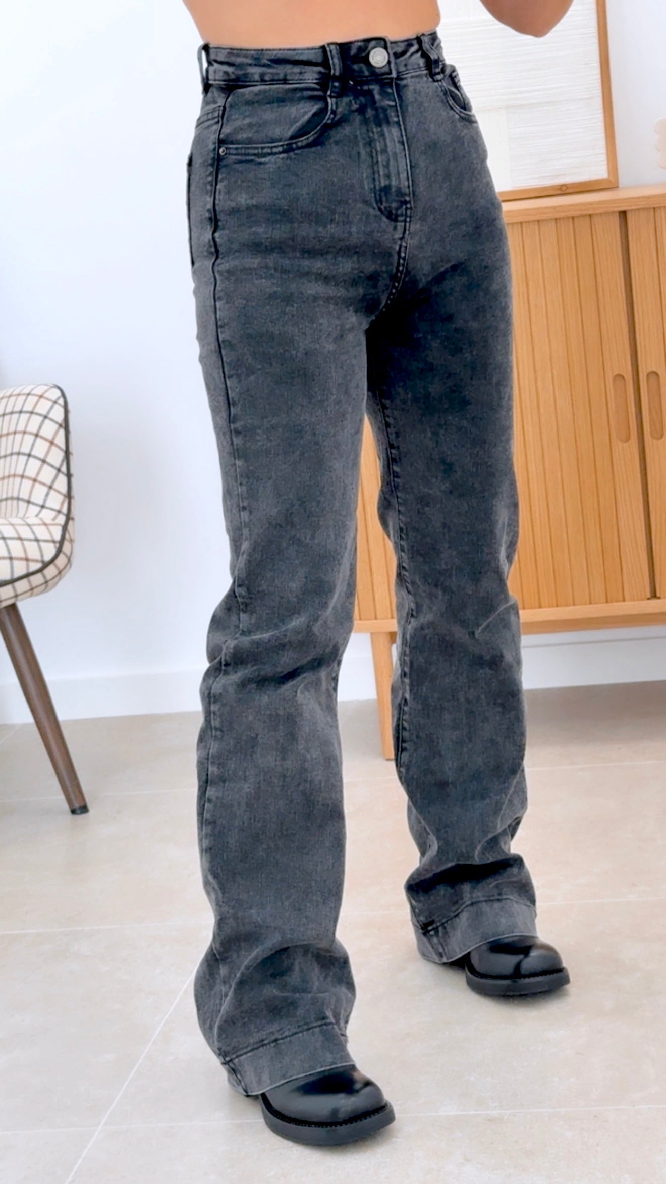 PANTAL¨®N WIDE LEG OSCURO