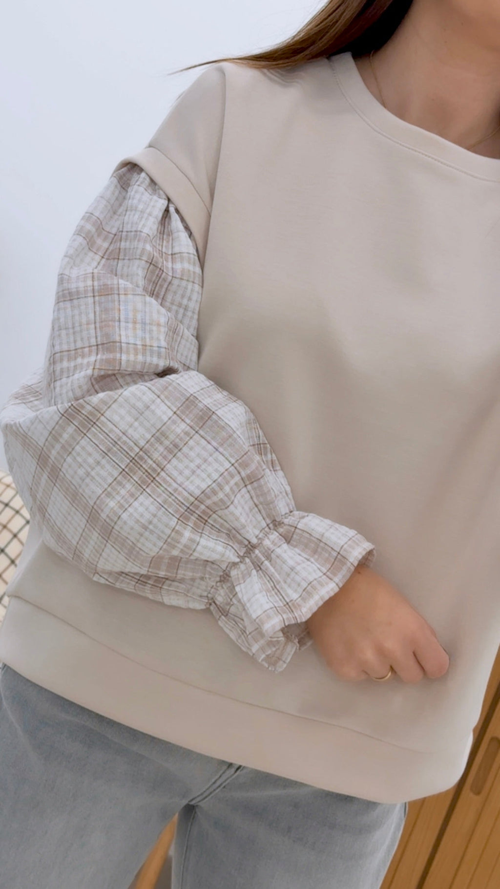 SUDADERA MANGA VICHY