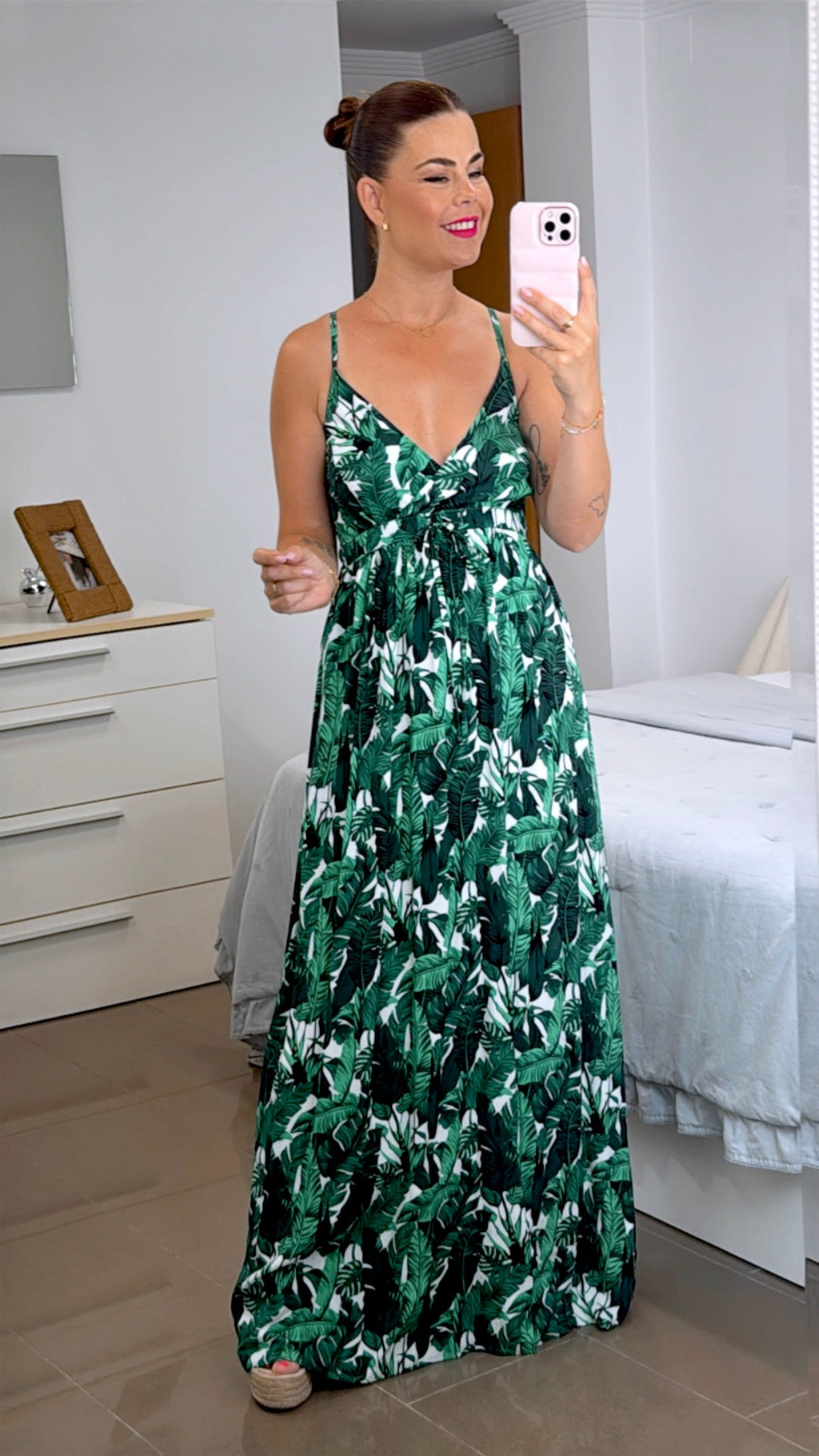 VESTIDO LARGO HOJAS