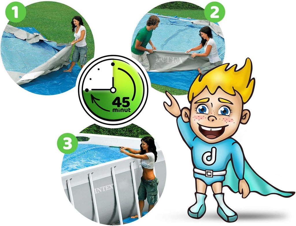 Intex 4M X 2M X 1M Prism Frame Rectangular Pool Set