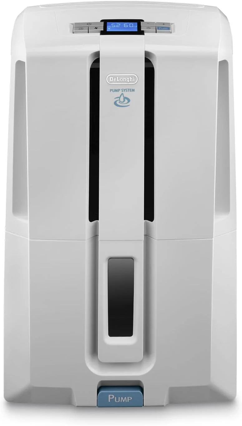 De'Longhi Tasciugo AriaDry Light – Portable Dehumidifier with Zeolite Technology and Ionizer, Removes up to 6 L/Day, Dry Clothes, Anti-Mould and Quiet, Swing and Timer Function, Grey (DNS65)