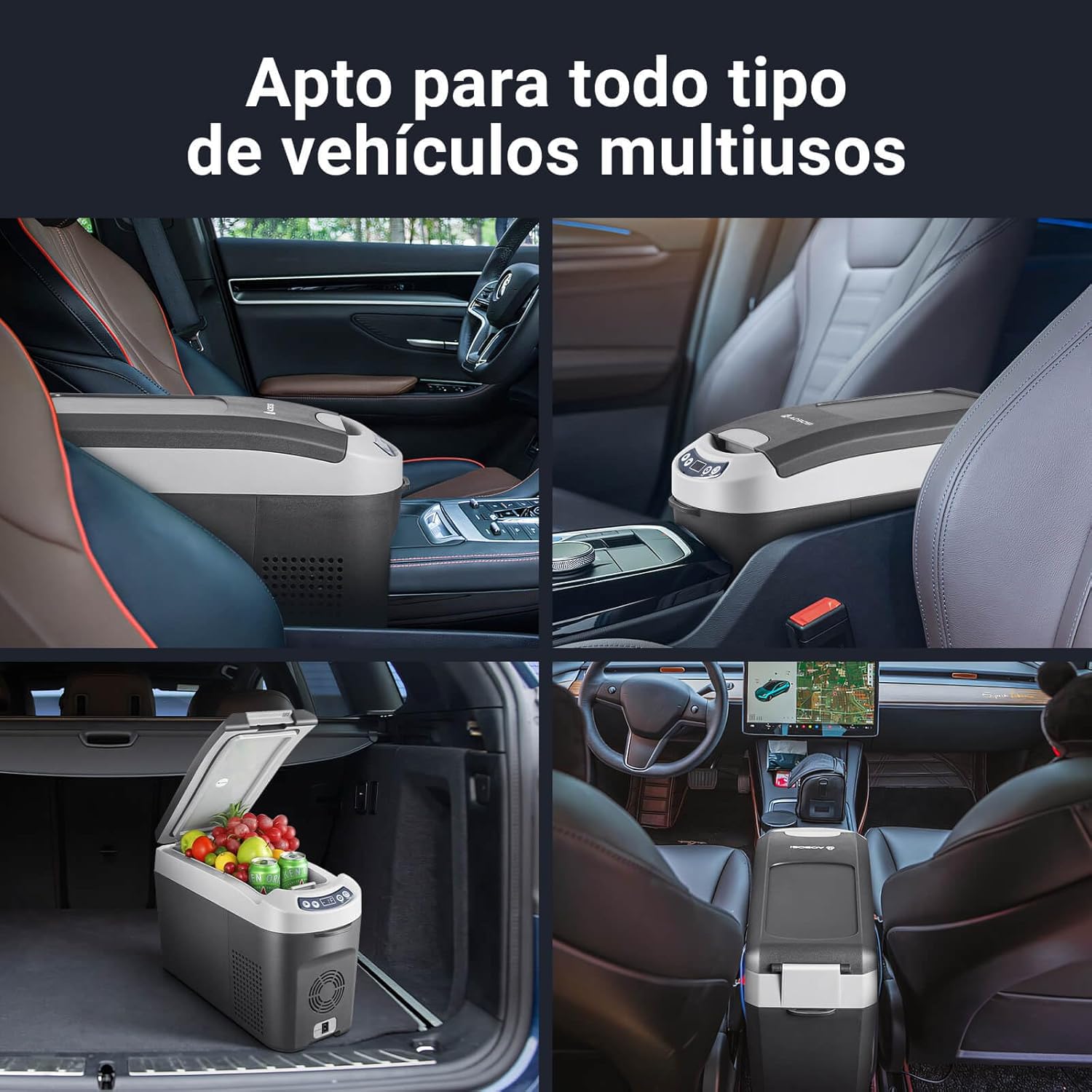 AAOBOSI Nevera Portátil 15 litros, Nevera 12V 24V DC Compresor, con una Capacidad de Cefrigeración de +20℃ a -15℃ para coche, camión, barco y autocaravana