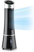 Klarstein Skyscraper Ice Smart Climatizador Evaporativo – 4 en 1: Ventilador, Enfriador, Purificador & Humidificador, 210 m³/h, Control App & Alexa, Depósito 6L, Oscilación, Ionizador, Negro
