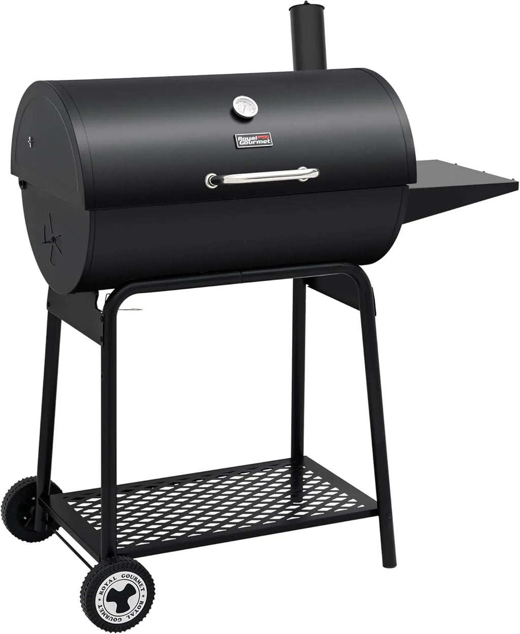 2026 Parrilla de carbón Royal Gourmet CC1830 de 30 pulgadas con mesa lateral, barbacoa exterior con 627 pulgadas cuadradas de espacio de cocción para jardín, terraza y fiestas, color negro