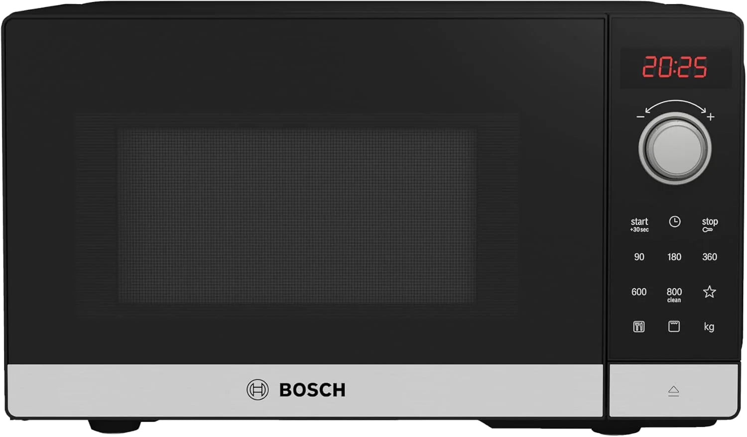 Bosch - Integrated Microwave, 800 W, 20 liters, Series 4, Grill, Black/Inox, BEL523MS0