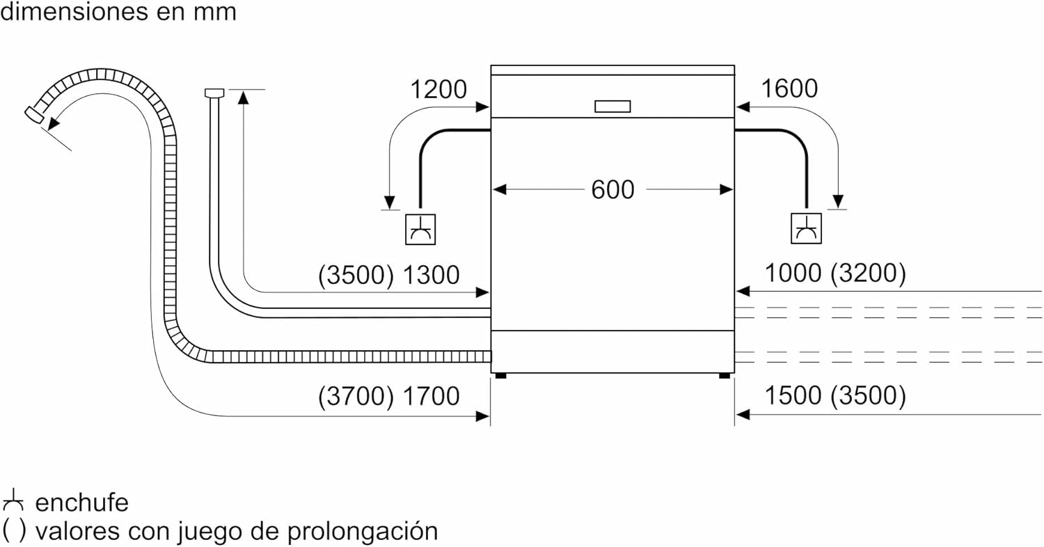 Balay - Lavavajillas de libre instalación, 60 cm, 12 servicios, Auto Diario, Pausa+Carga, ExtraSilencio, Blanco, 3VS506BP