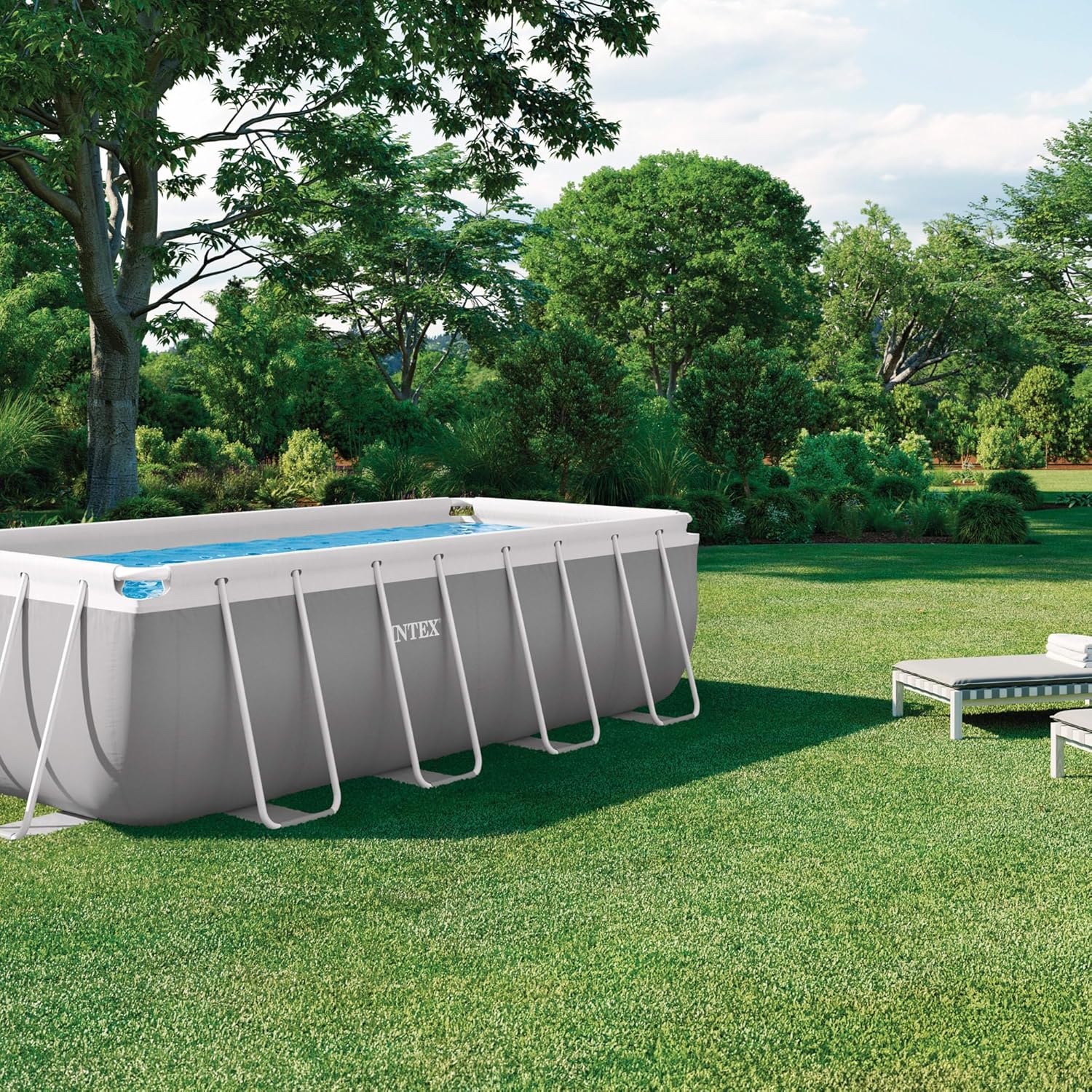 INTEX 55243 - Piscina Desmontable Rectangular con depuradora Prism Frame