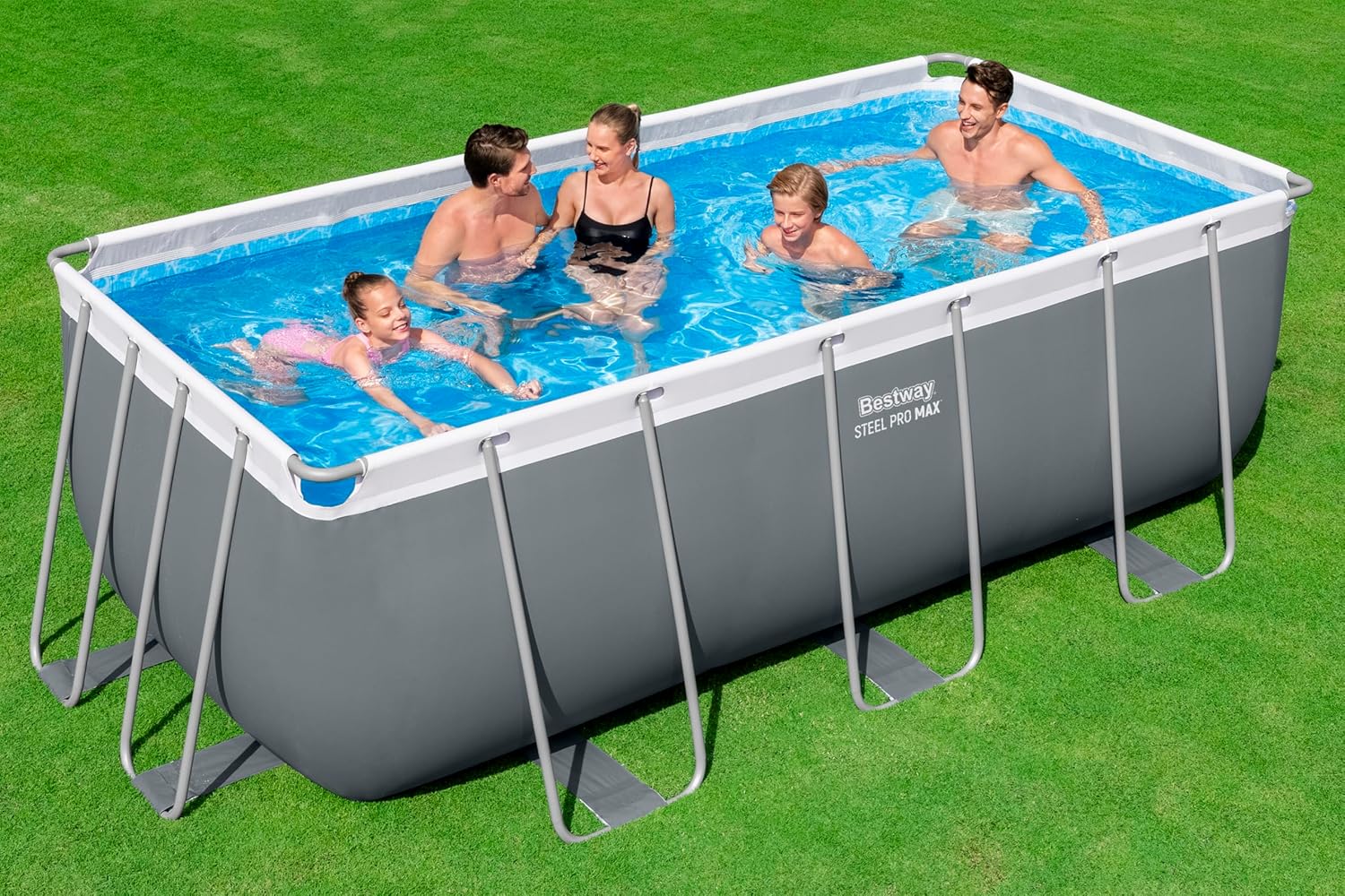 Bestway Juego de Piscina Rectangular de 13'6" x 6'7" x 48"/4.12 m x 2.01 m x 1.22 m
