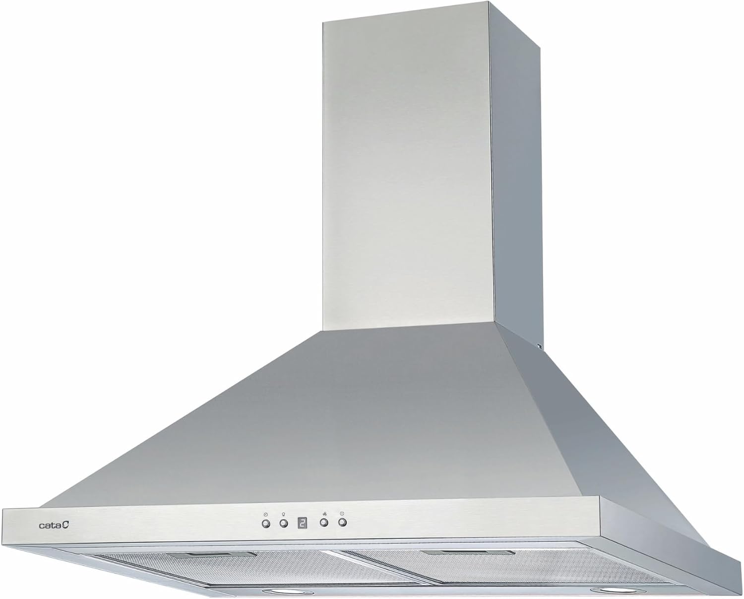 CATA Campana Extractora BETA PRO 7000 X Control Electrónico Temporizador 3 Niveles Extracción 1027 m3/h Nivel Sonoro 64 dB Motor A100 Consumo 380 W Iluminación Led Color Inox