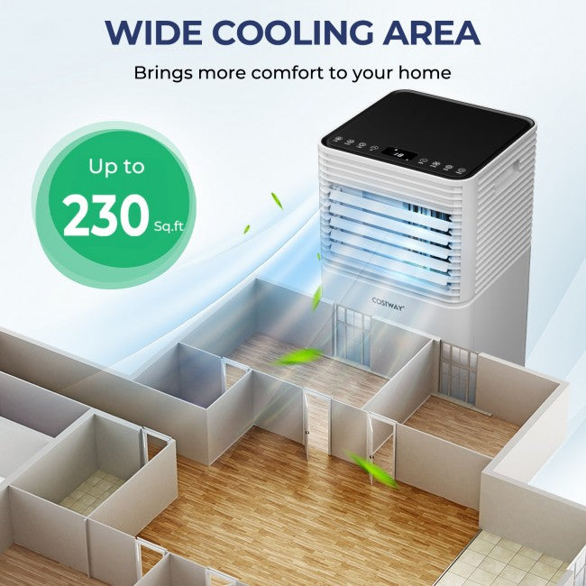 Aire Acondicionado Portátil 3 en 1 de 8000 BTU con Deshumidificador y Modo Ventilador