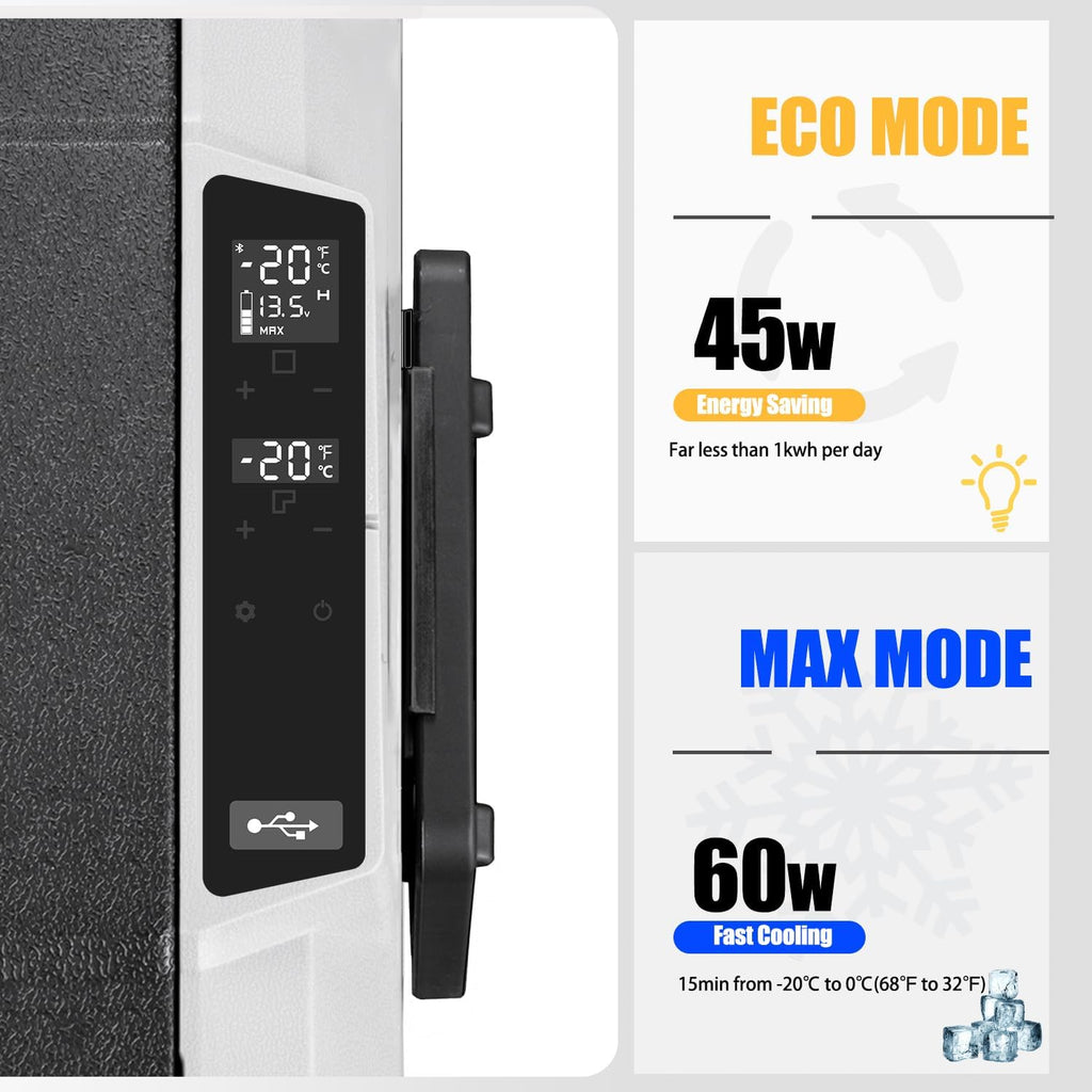 Alpicool T50 50 litros Nevera portátil 12 V 24 V congelador, pequeño congelador para coche, camping, camión, barco y enchufe con puerto USB