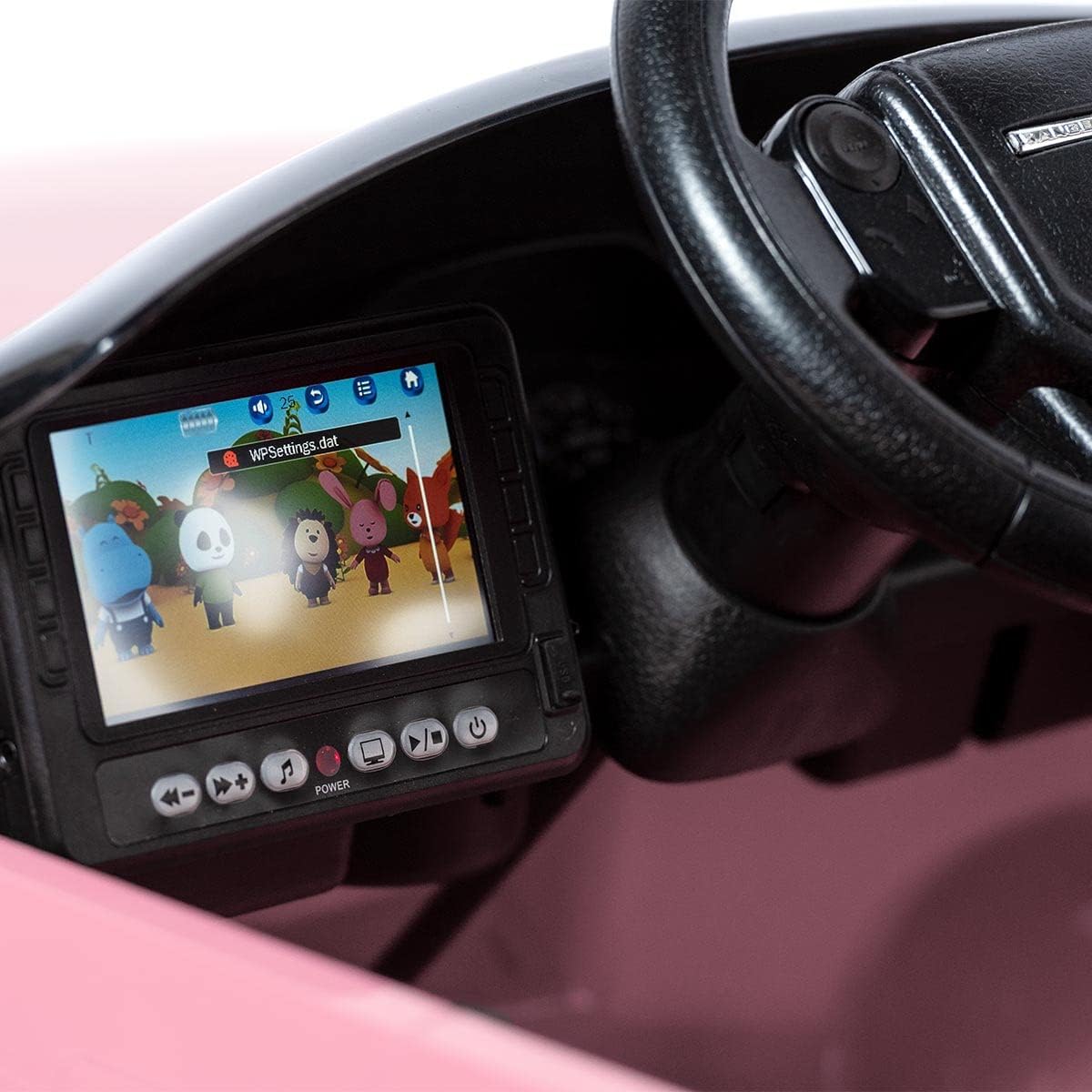 Coche eléctrico Infantil Rosa Land Rover Evoque 12V con Pantalla MP4, Mando a Distancia y Ruedas de Goma EVA