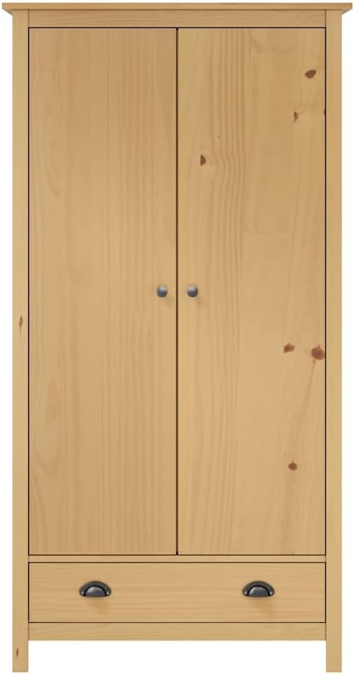vidaXL Armario de 2 Puertas Muebles para Ropa Roperos Guardarropas de Dormitorio Organizador Colgar Almacenamiento 89x50x170 cm Blanco Madera Pino