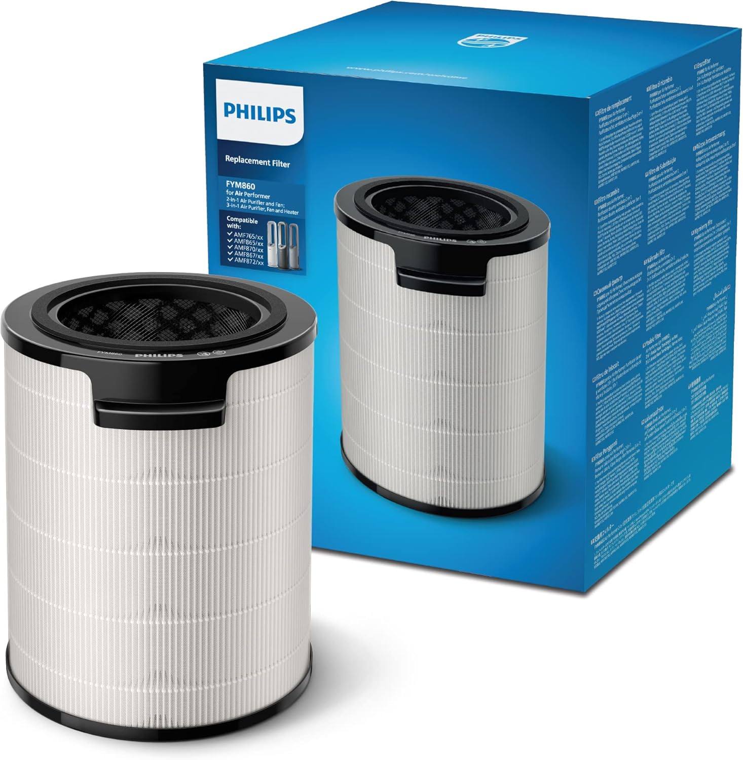 Philips 2-w-1 oczyszczacz i nawilżacz powietrza z serii 3000, 131 m², filtr NanoProtect HEPA i filtr z aktywnym węglem usuwa 99,97% wszystkich, niewidocznych cząstek, Kolor Biały (AC3737/10)