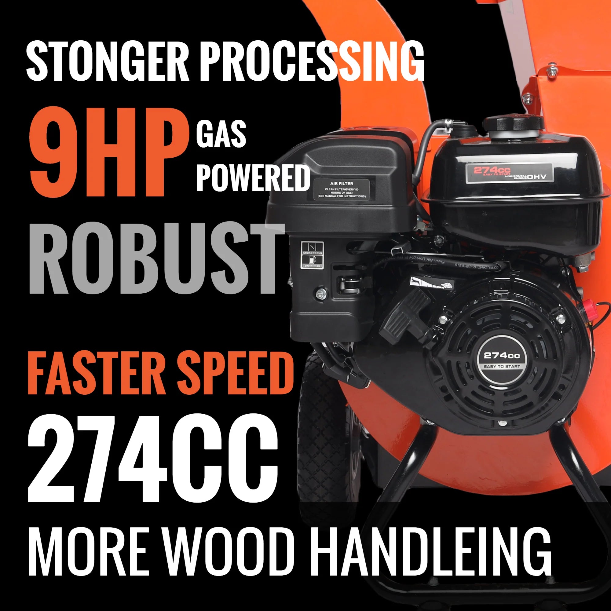 2026 Trituradora de Madera EFCUT C40 – Capacidad de 10 cm – Motor 9HP 274cc – Astilladora Térmica de Alto Rendimiento