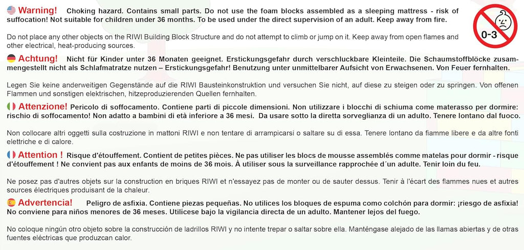 RIWI 24 Bloques de Construcción de Espuma XXL | Grandes y Blandos | Certificación TÜV Austria | Calidad del Jardín de Infancia | Terapia Ocupacional