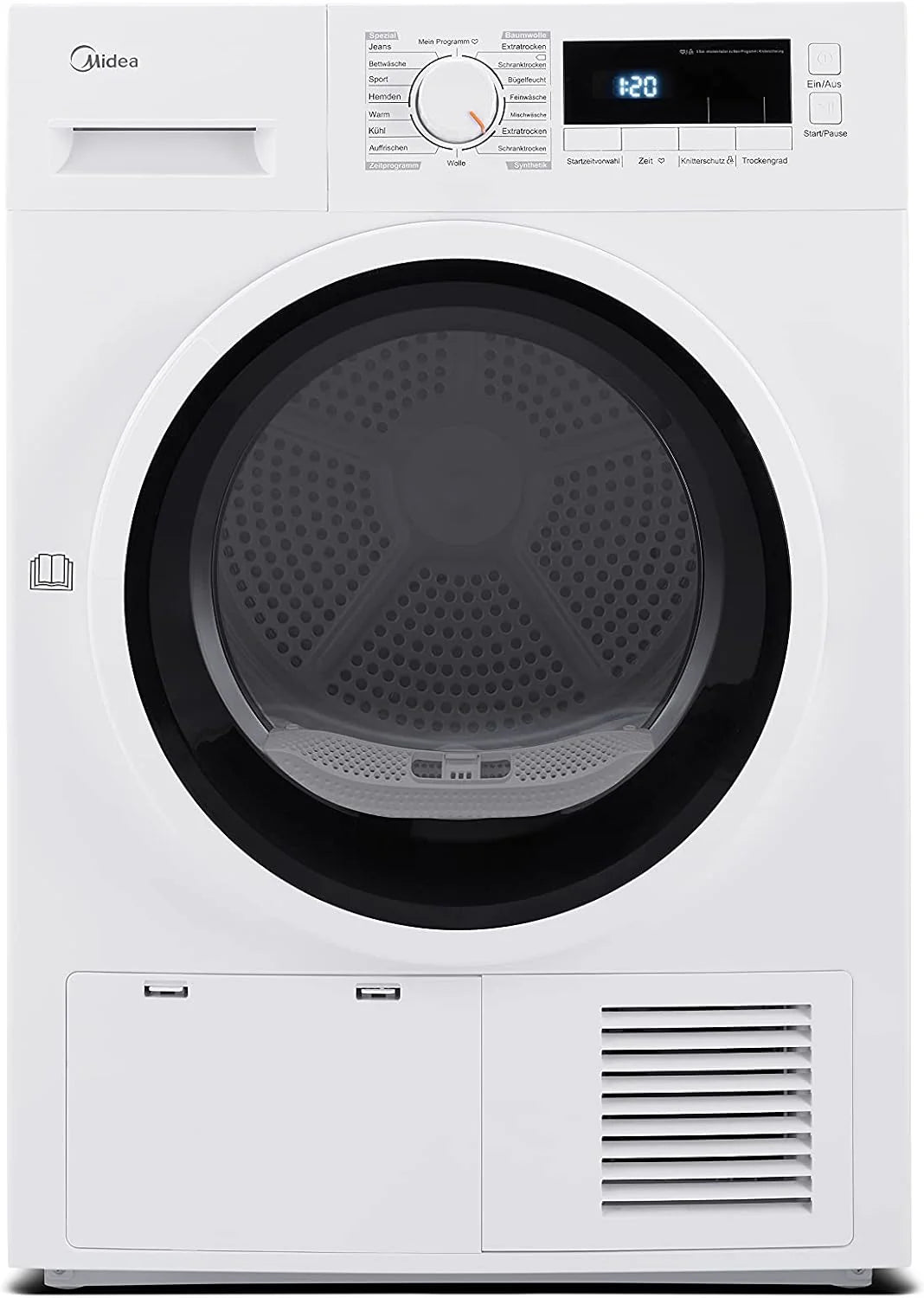 Midea Washing Machine 8 kg Front Load 1950W, 1350 rpm with Inverter Motor - Washing Machines with 15 Programmes and Healthguard Technology - Washing Machine Low Consumption, Fast Wash, Steam Function and Eco Mode