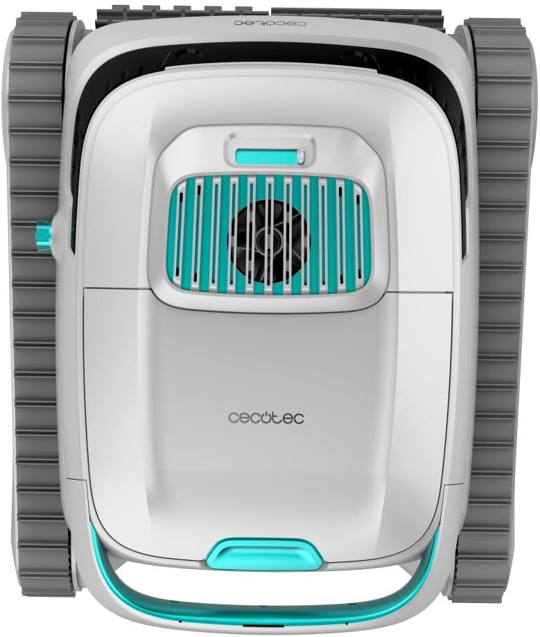 Cecotec Robot Limpiapiscinas para Fondos, Paredes y Línea de Flotación Conga Pooldroid 5000 TotalClean Pearl. Superficies 100m2, Pendiente Máx 90º, Limpieza Ordenada, Autonomía 100min, Capacidad 4L