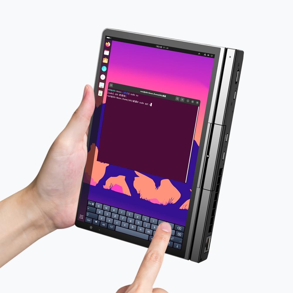 GPD Pocket 4 (8840U) Ultra Mobile PC de aluminio con Windows 11, pantalla 8.8 Ultra HD giratoria 180°, Ryzen 7 8840U, RAM 16 GB LPDDR5x, SSD NVMe 1 TB, Wi-Fi 6E, Ethernet 2.5G, Bluetooth 5.3