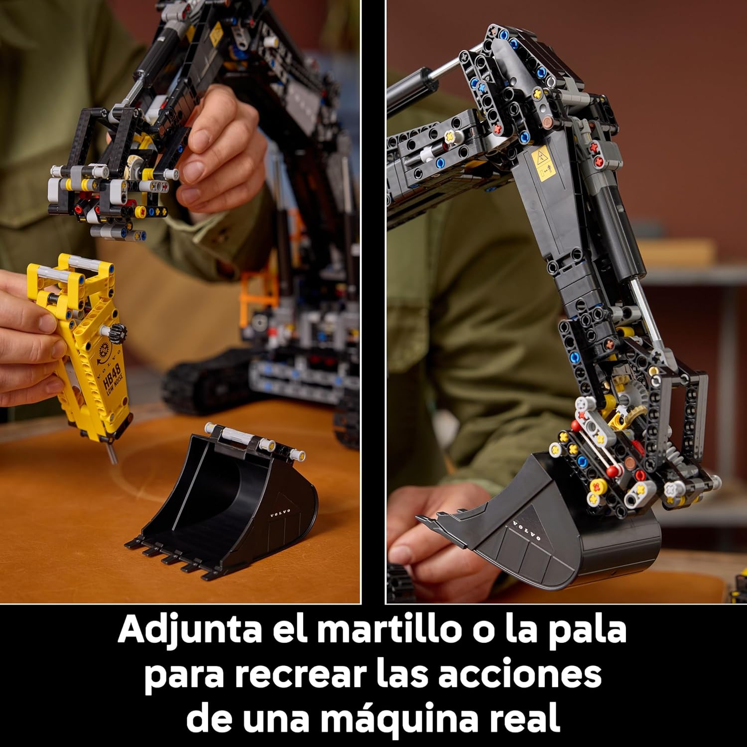 Technic Excavadora Volvo EC500 Hybrid - Kit de Maquetas para Adultos de Vehículo de Obra Motorizado con Brazo Móvil, Orugas, Martillo y Pala - Idea de Regalo para Hombres 42215