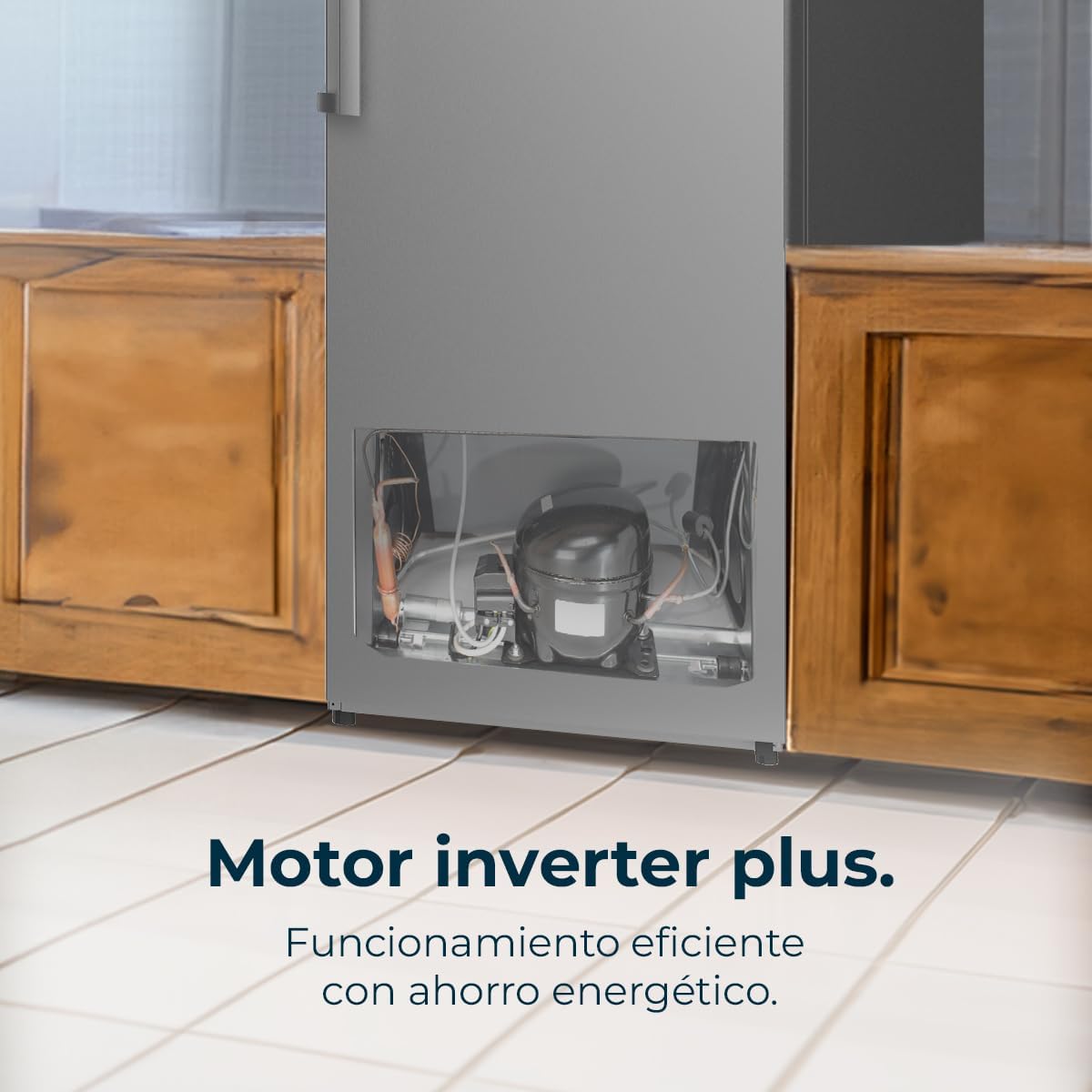 Cecotec Congelador Vertical de 380L Bolero CoolMarket UF 380 inox D. 1950W, Motor Inverter Plus, Bajo Consumo, Total No Frost, Display door, Convertible a frigorífico, Multi Airflow