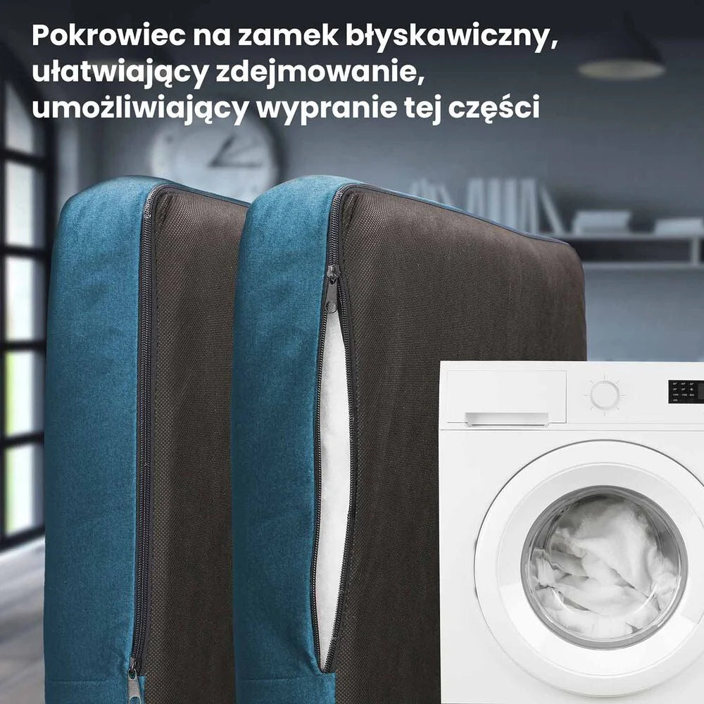 Fotel uszak z podnóżkiem Jane Royal, turkusowy