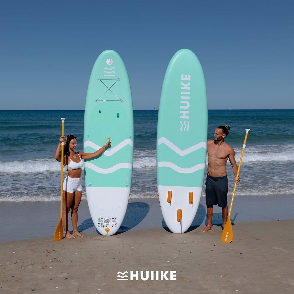 HUIIKE Tabla Paddle Surf Hinchable con Accesorios Incluidos, Remo, Quillas, Inflador. Stand Up Paddle Board Gran Estabilidad y Resistencia. 305 x 84 x 15 cm, Soporta hasta 130 kg
